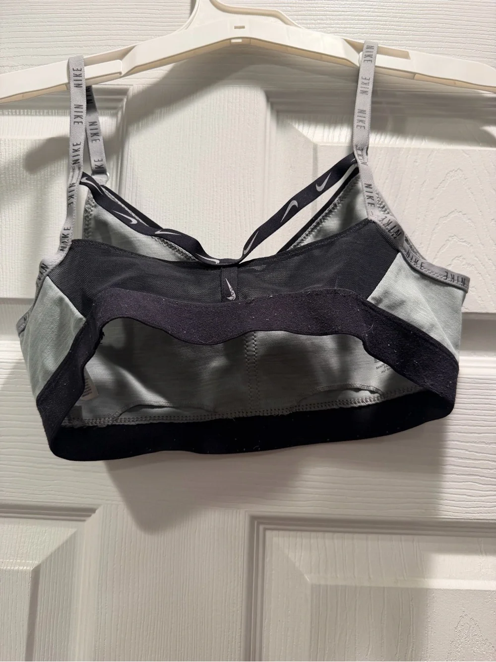 Nike Light Gray & Black Strappy Sports Bra